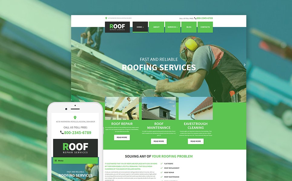 Roof Repair WordPress Theme TMT