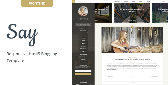 Say - A Personal HTML5 Blogging Template
           TFx