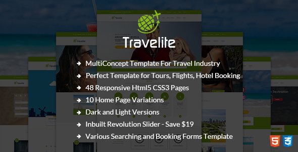 Travelite - Tours and Travels Booking HTML5 Template
           TFx