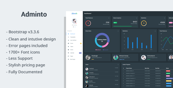 Adminto - Responsive Admin Dashboard
           TFx