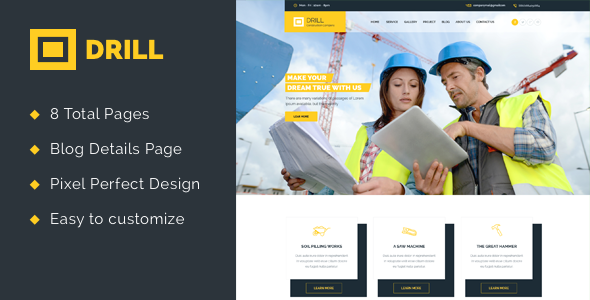Drill Construction Html Template
           TFx