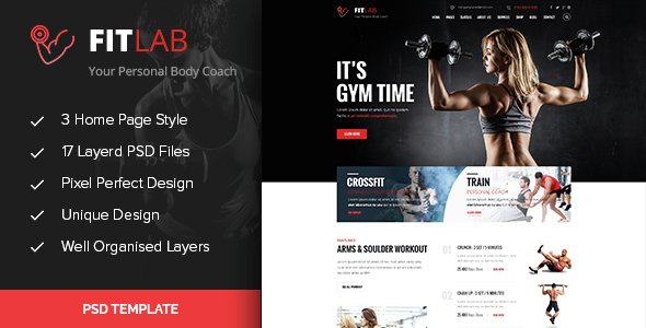 FITLAB - Fitness, GYM & Health PSD Template
           TFx