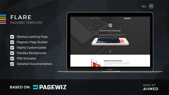 Flare - Pagewiz Startup Landing Page
           TFx
