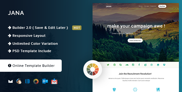 Jana - Modern Email Template + Online Builder
           TFx