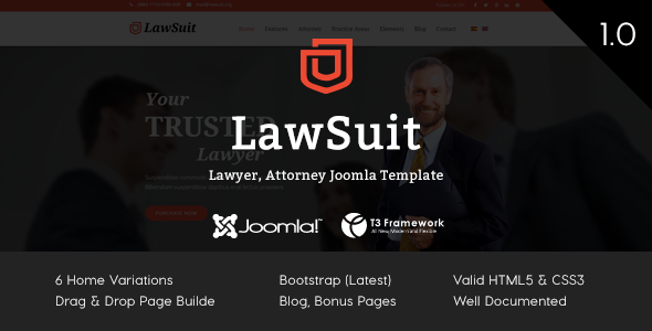 LawSuit - Lawyer, Attorney Joomla Template
           TFx