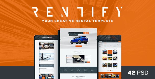 Rentify - Car Rental & Booking PSD Template
           TFx