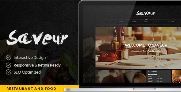 Saveur - Food & Restaurant HTML5 Template
           TFx