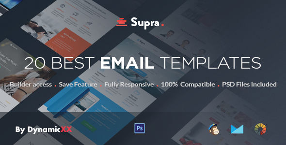 Supra - Pack of 20 Templates + Online Template Builder
           TFx