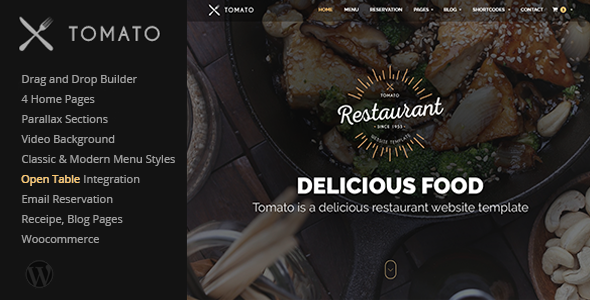 Tomato Restaurant, Cafe, Espresso WordPress Theme
           TFx