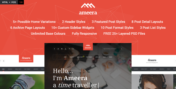 Ameera HTML - Clean and Minimal Blogging Template
           TFx