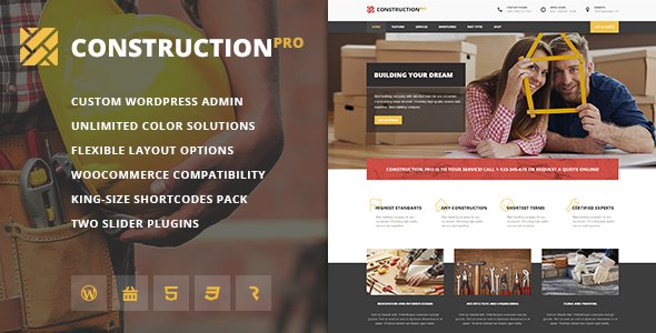 Construction PRO - Building & Renovation Services Construction WordPress Theme
           TFx