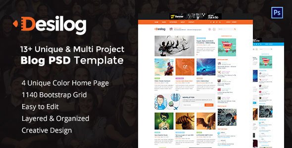 Desilog - Blog and File Resource PSD Template
           TFx