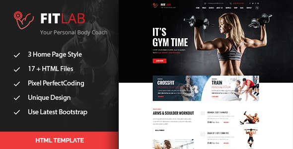 FitLab | Sports, Health, Gym & Fitness HTML Template
           TFx