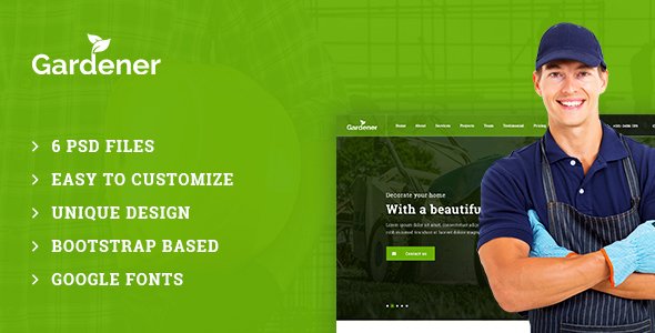 Gardener – Gardening and Landscaping PSD Template
           TFx