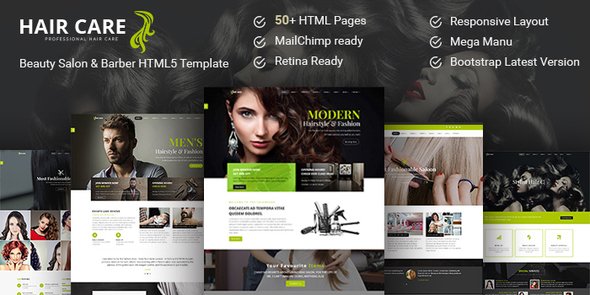 HairCare- Beauty Salon & Barber HTML5 Template for Women & Men
           TFx