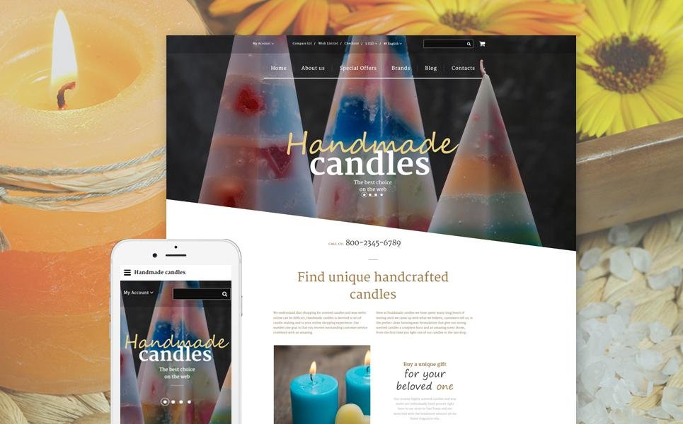 Handmade Candles OpenCart Template TMT