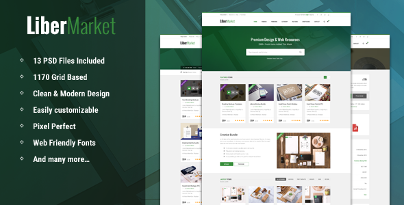 LiberMarket - Marketplace for Easy Digital Download PSD Template
           TFx