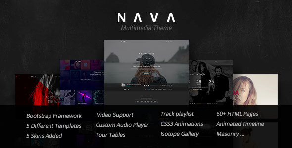 Nava - Music, Artist, Band, Radio | Ultimate Multimedia HTML Template
           TFx