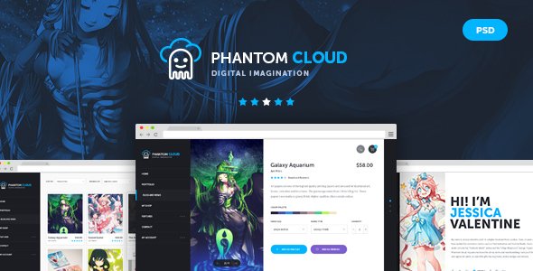 Phantom Cloud - Digital Artist Merchandising Shop PSD Template
           TFx