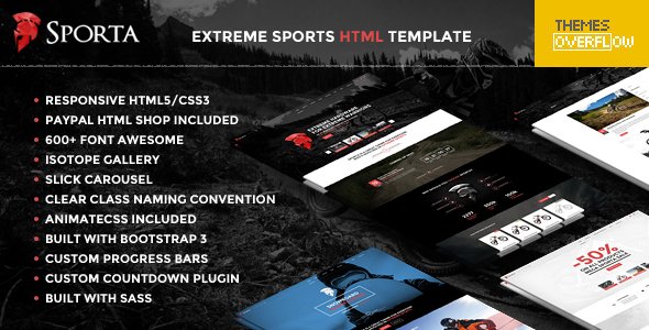 Sporta - Extreme Sports, Manufacture HTML Template
           TFx