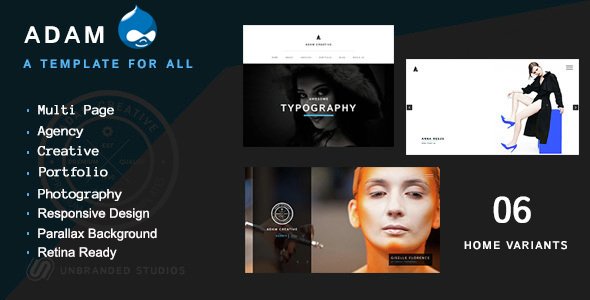 ADAM - Creative Multi Page Portfolio Drupal Template
           TFx