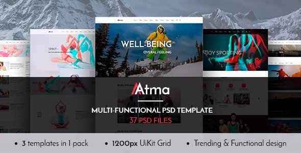 Atma — Multipurpose Wellness | Sport | Yoga PSD Template
           TFx
