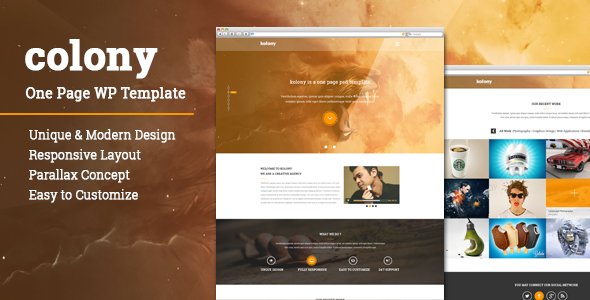 Colony One Page Parallax WordPress Theme
           TFx