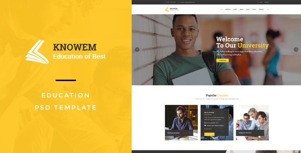 Knowem : Education & CoursesPSD Template
           TFx