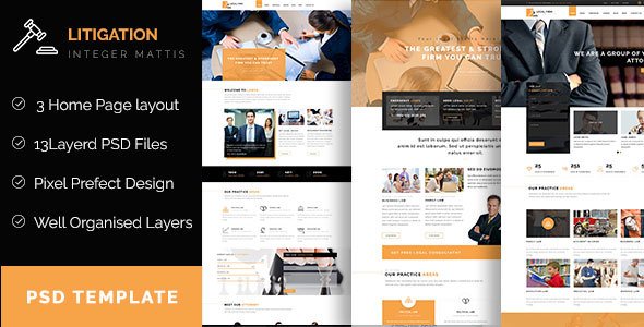 Litigation - Law Firm PSD Template
           TFx