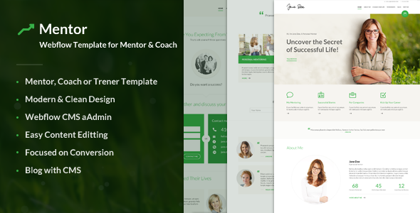 Mentor – Webflow Template for Personal Development Coaches
           TFx