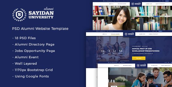 Sayidan - University Alumni PSD Template
           TFx
