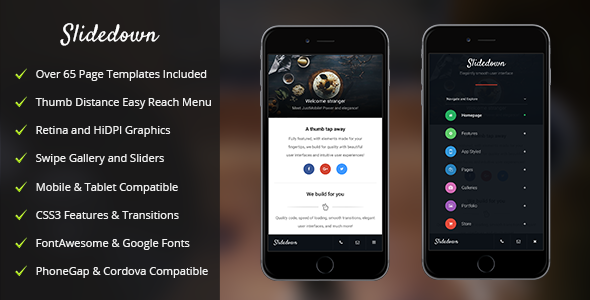 SlideDown | Mobile & Tablet Responsive Template
           TFx