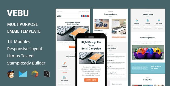 VEBU - Multipurpose Responsive Email Template + Stampready Builder
           TFx