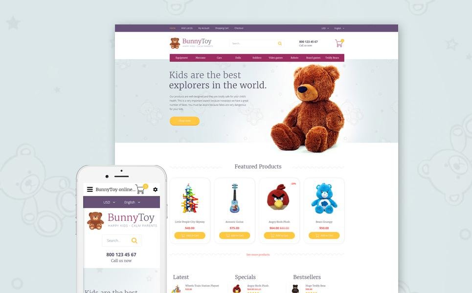 Bunny Toy OpenCart Template TMT