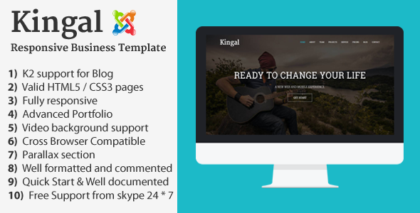 Kingal - Responsive Onepage Business Joomla Theme
           TFx