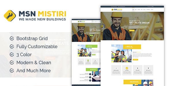 MSN Mistiri - Construction PSD Template
           TFx
