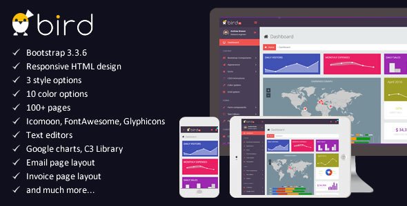 Bird - Responsive Web App Kit - Admin Template
           TFx