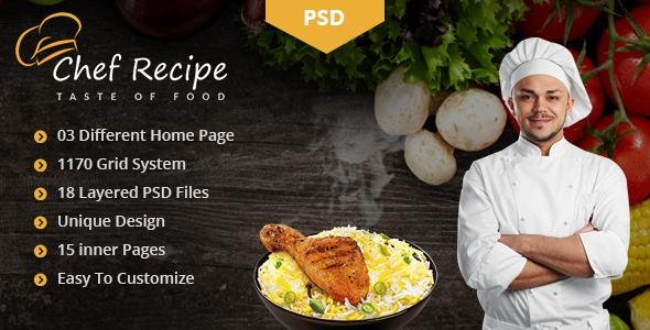 Chef Recipe - Food and Recipe PSD Template
           TFx
