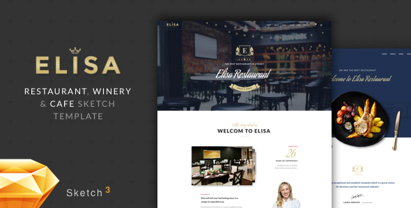 Elisa - Restaurant, Winery & Cafe Sketch Template
           TFx