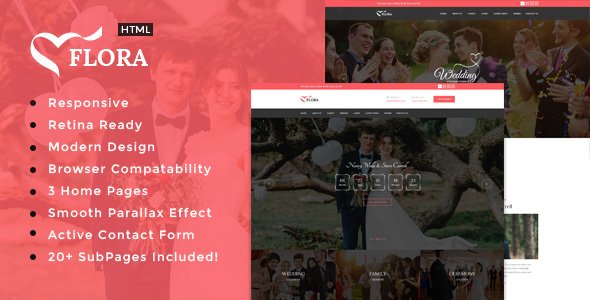 Flora - Responsive HTML Wedding Template
           TFx
