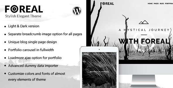 Foreal - Clean, Elegant Black and White Theme
           TFx