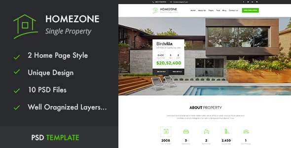HOMEZONE - Single Property Real Estate PSD Template
           TFx