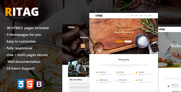 Ritag - food restaurant & coffee HTML5 Template
           TFx