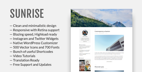 Sunrise - Responsive WordPress Theme
           TFx