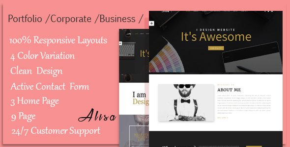 Alisa - Responsive Corporate, Business, Creative , Portfolio & Blog Template
           TFx