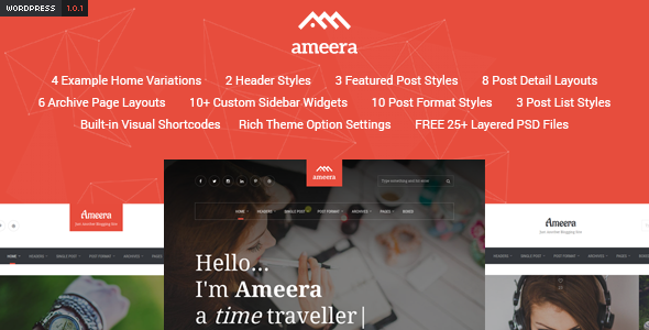 Ameera - Clean and Minimal WordPress Blogging Theme
           TFx
