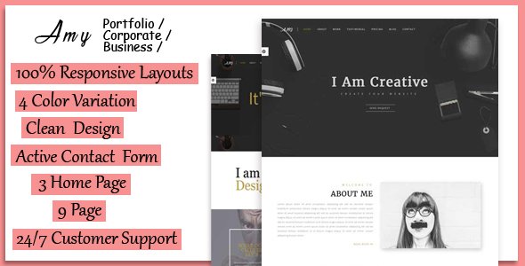 Amy - Responsive Corporate, Business & Portfolio Template
           TFx