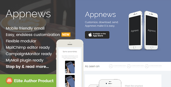 Appnews, Responsive Email Template for App Promo
           TFx
