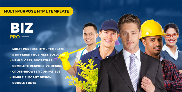 BizPro – Multipurpose HTML Template for any Company
           TFx