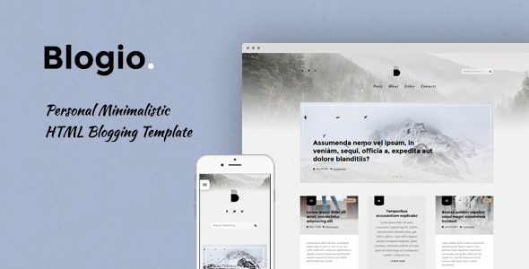 Blogio Personal Minimalistic HTML Blogging Template
           TFx